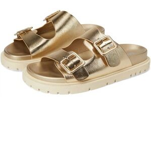MIA Metallic Gold Slide Sandals